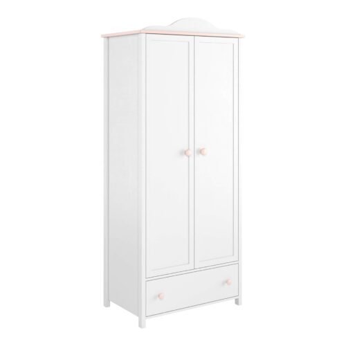 LUNA LN-12 two-door wardrobe, white/pink