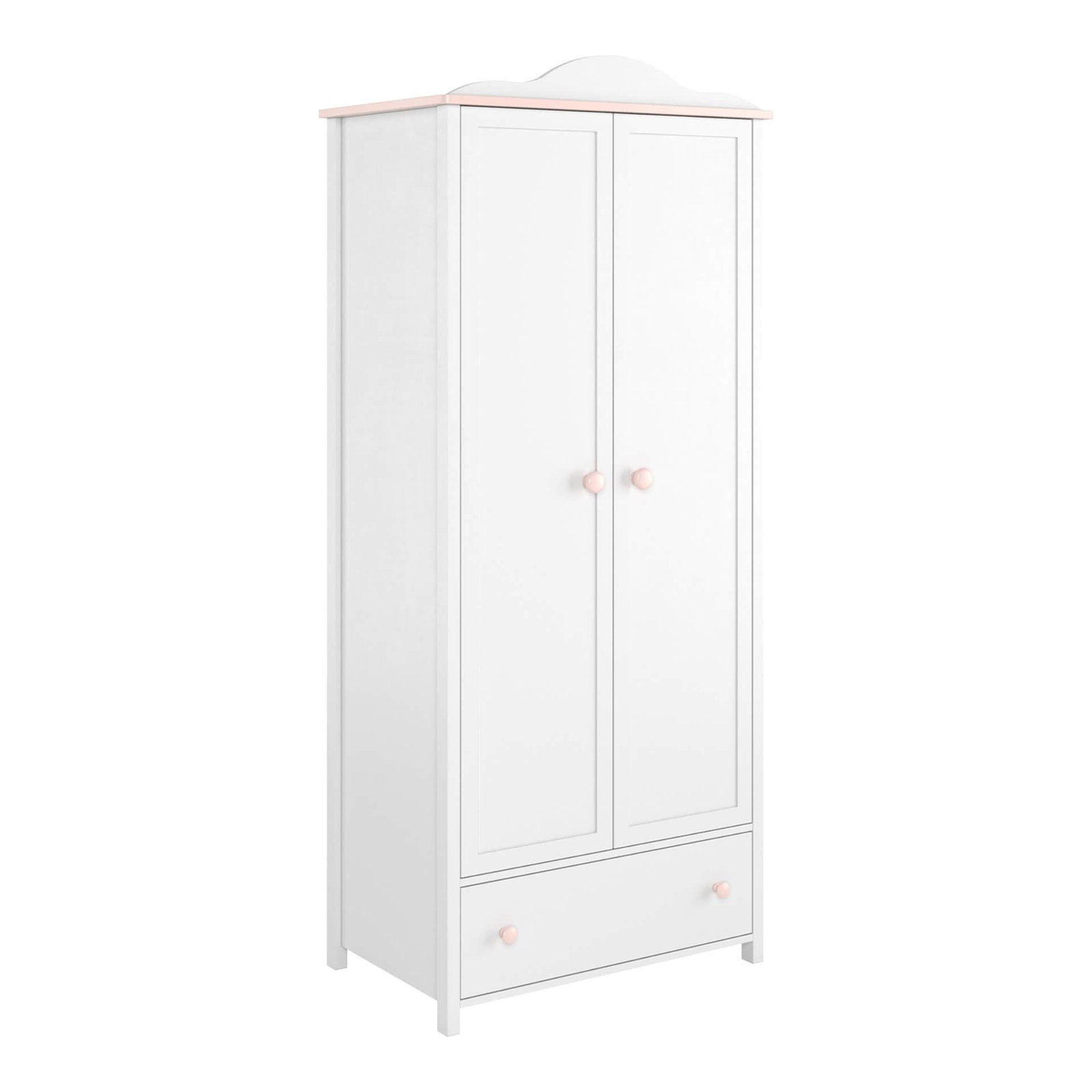 LUNA LN-12 two-door wardrobe, white/pink