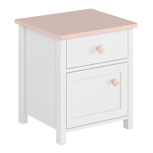 LUNA LN-07 bedside table | White, pink