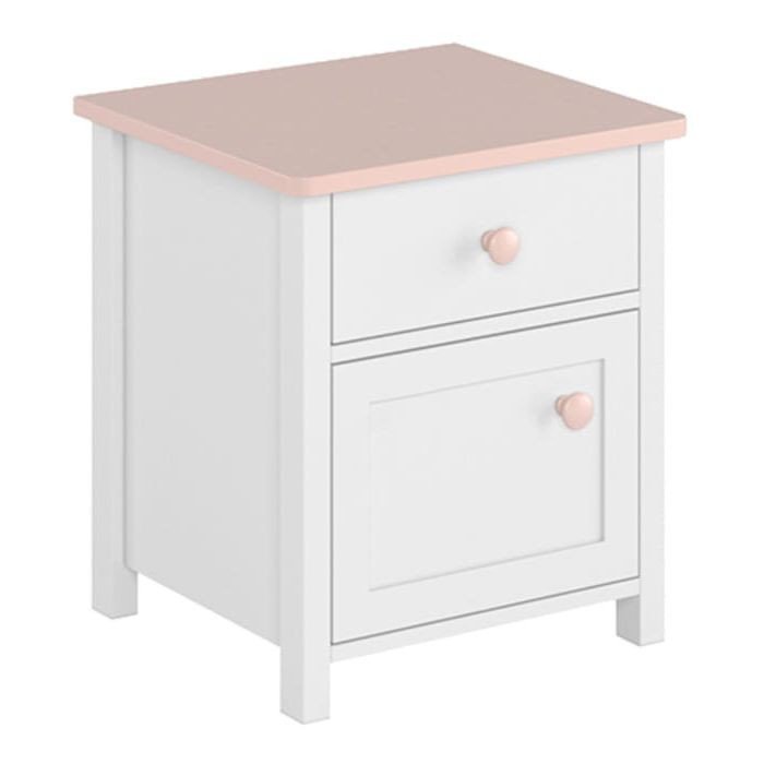 LUNA LN-07 bedside table | White, pink
