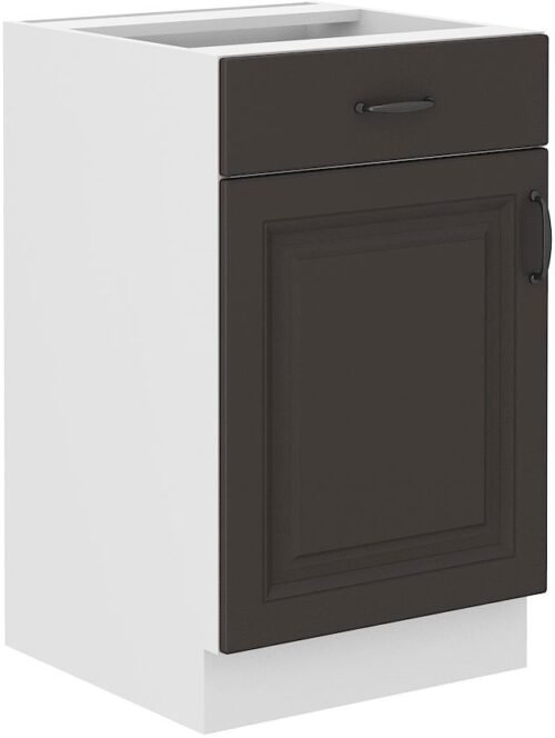 Base cabinet 50 cm with drawer Stillo white/graphite 50 D 1F 1S