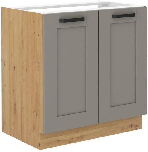 Base cabinet 80 cm, Luna artisan/clay grey sink 80 ZL 2F BB