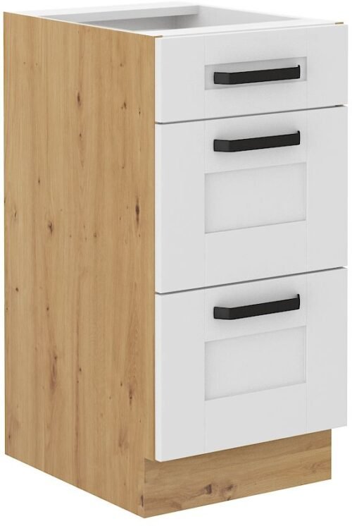 Base cabinet 40 cm with drawers Luna white/artisan 40 D 3S BB