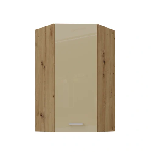 Wall cabinet 60/60 cm corner “Artisan cappuccino” glossy 60×60 GN-108 (45 degrees) 1F
