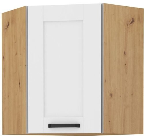 Upper corner cabinet 60 cm Luna white/artisan 60×60 GN-72 (45 degrees) 1F