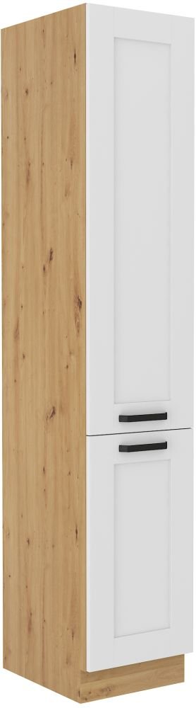 Luna white/artisan 40 cm pantry cabinet with shelves DK-210 2F