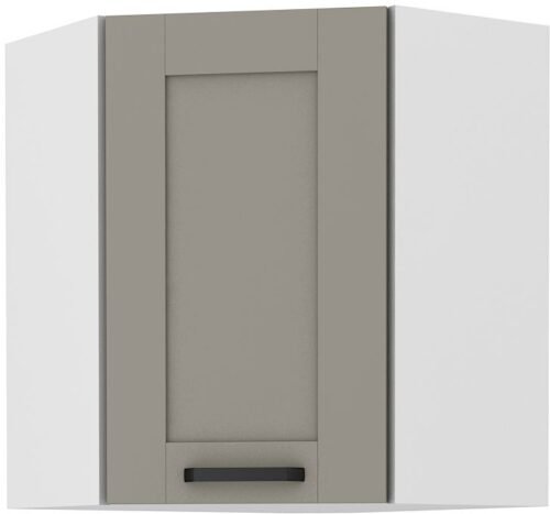 Upper corner cabinet 60 cm Luna white/clay grey 60×60 GN-72 45 degrees 1F