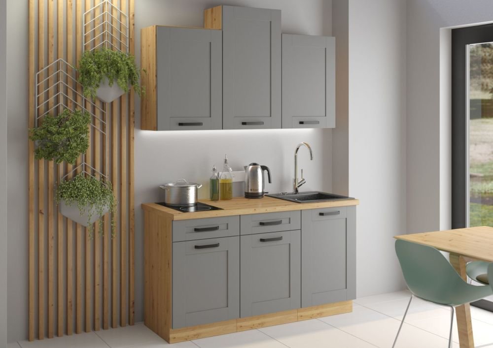 Wall cabinet with hood 60 cm Luna artisan/dust grey 60 GU-36 1F - Image 3