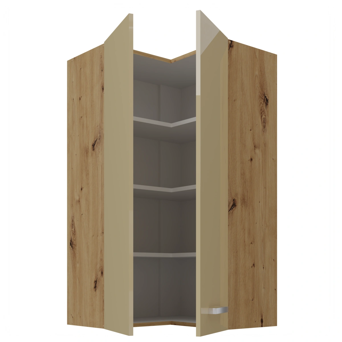 Upper corner cabinet 60 cm Artisan cappuccino glossy 58x58 GN-108 2F 90 degrees - Image 2