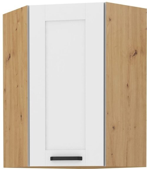 Upper corner cabinet 60 cm Luna white/artisan 60×60 GN-90 (45 degrees) 1F