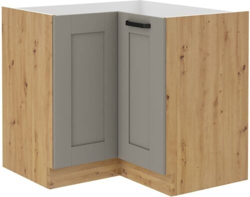 Base corner cabinet 90/90 cm Luna artisan/clay grey 90×90 ND 2F BB