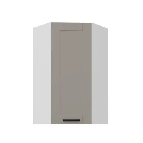 Upper corner cabinet 60 cm Luna white/clay grey 60×60 GN-108 45 degrees 1F