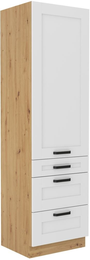 Luna white/artisan 60 cm pantry cabinet with drawers DKS-210 3S 1F