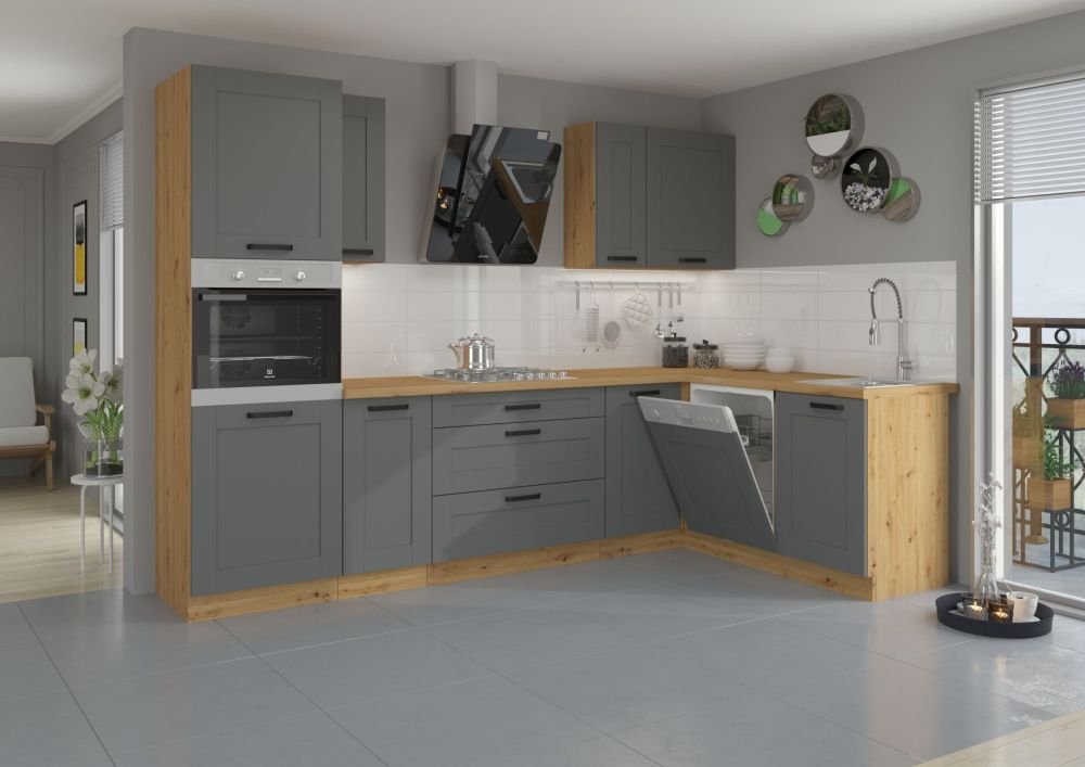 60 cm column oven with drawers Luna artisan/dust grey 60 DPS-210 3S 1F - Image 5