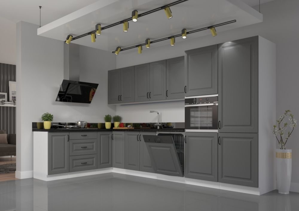 Wall cabinet with hood 50 cm Stillo white/dust grey 50 GU-36 1F - Image 4