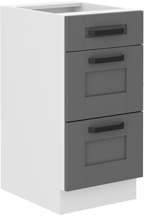 Luna white/dust grey 40 D 3S BB base cabinet 40 cm with drawers