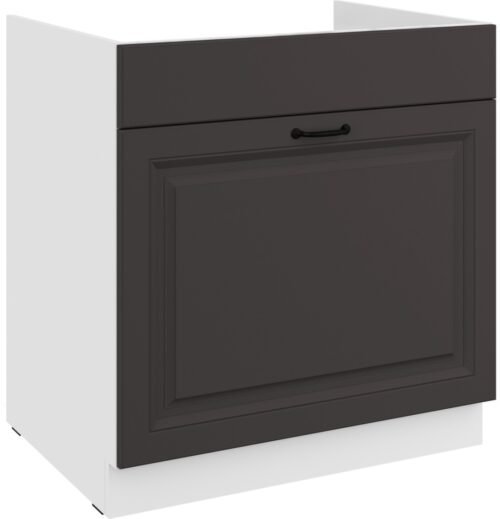 Base cabinet 80 cm, sink, drawer, Stillo, white/graphite, 80 ZL, 1S, BB, PREMIUM BOX