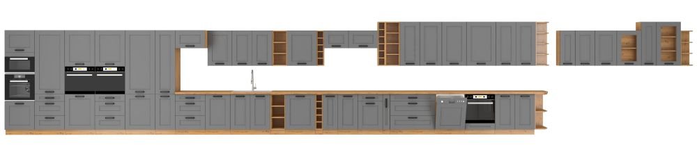 Wall cabinet with hood 60 cm Luna artisan/dust grey 60 GU-36 1F - Image 7