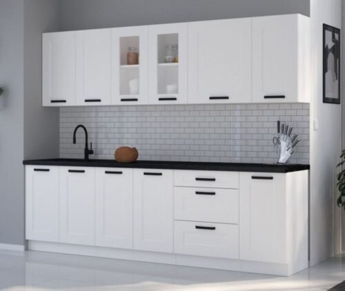 Kitchen set, kitchen 260 cm, white Luna