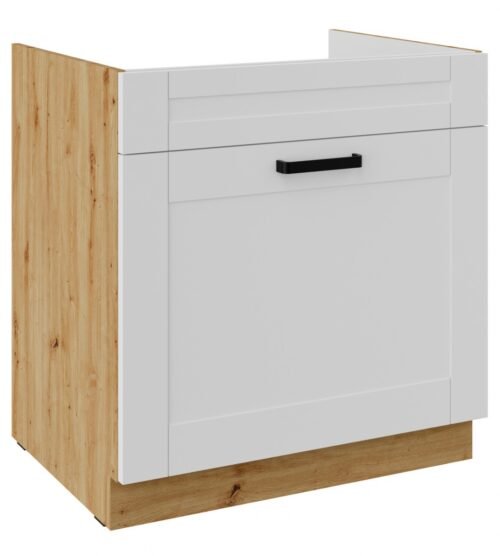 Base cabinet 80 cm, sink drawer, Luna white/artisan, 80 ZL 1S BB, PREMIUM BOX