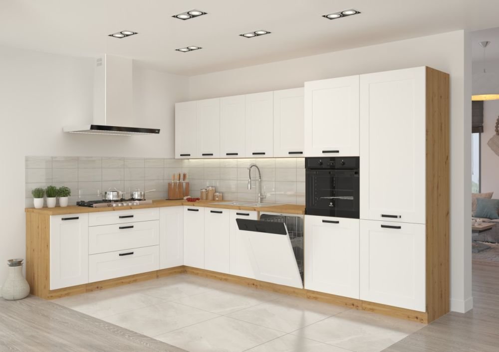 Luna white/artisan 40 cm pantry cabinet with shelves DK-210 2F - Image 6