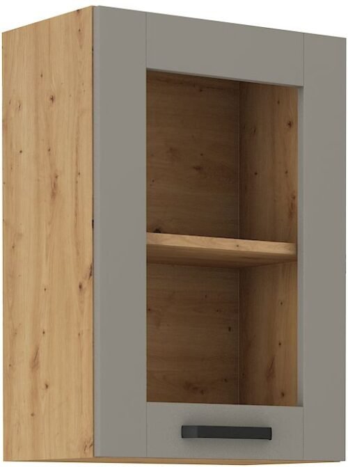Wall cabinet 40 cm display case Luna artisan/clay grey 40 GS-72 1F