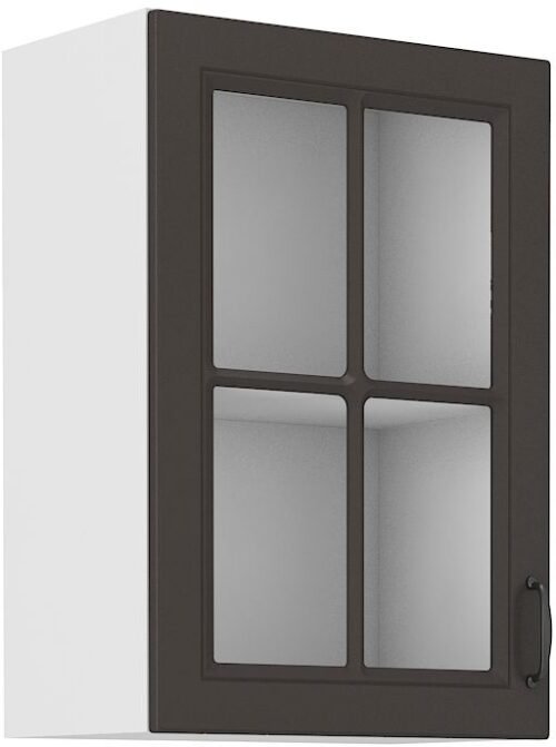 Wall cabinet 40 cm display case Stillo white/graphite 40 GS-72 1F