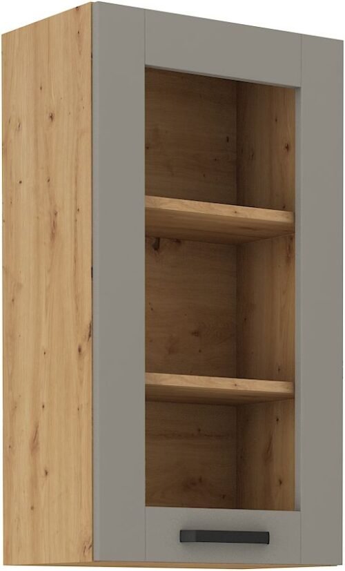 Wall cabinet 40 cm display case Luna artisan/clay grey 40 GS-90 1F