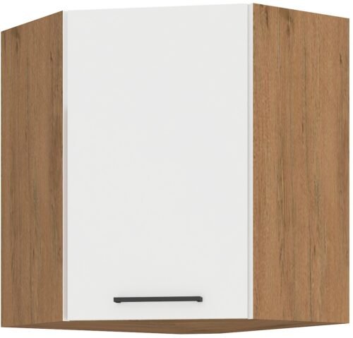 Vigo upper corner cabinet, white glossy, 60×60 GN-72 45 degrees 1F