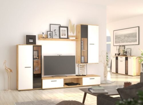 Salsa wall cabinet – white/artisan oak