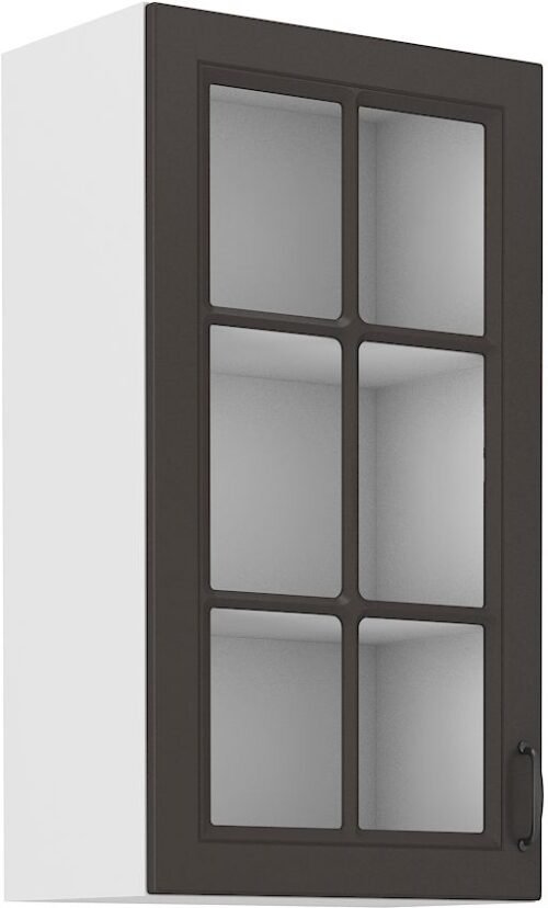 Wall cabinet 40 cm display case Stillo white/graphite 40 GS-90 1F