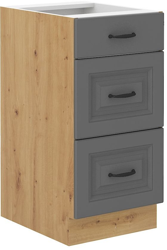 Base cabinet 40 cm with drawers Stillo artisan/dust grey 40 D 3S BB