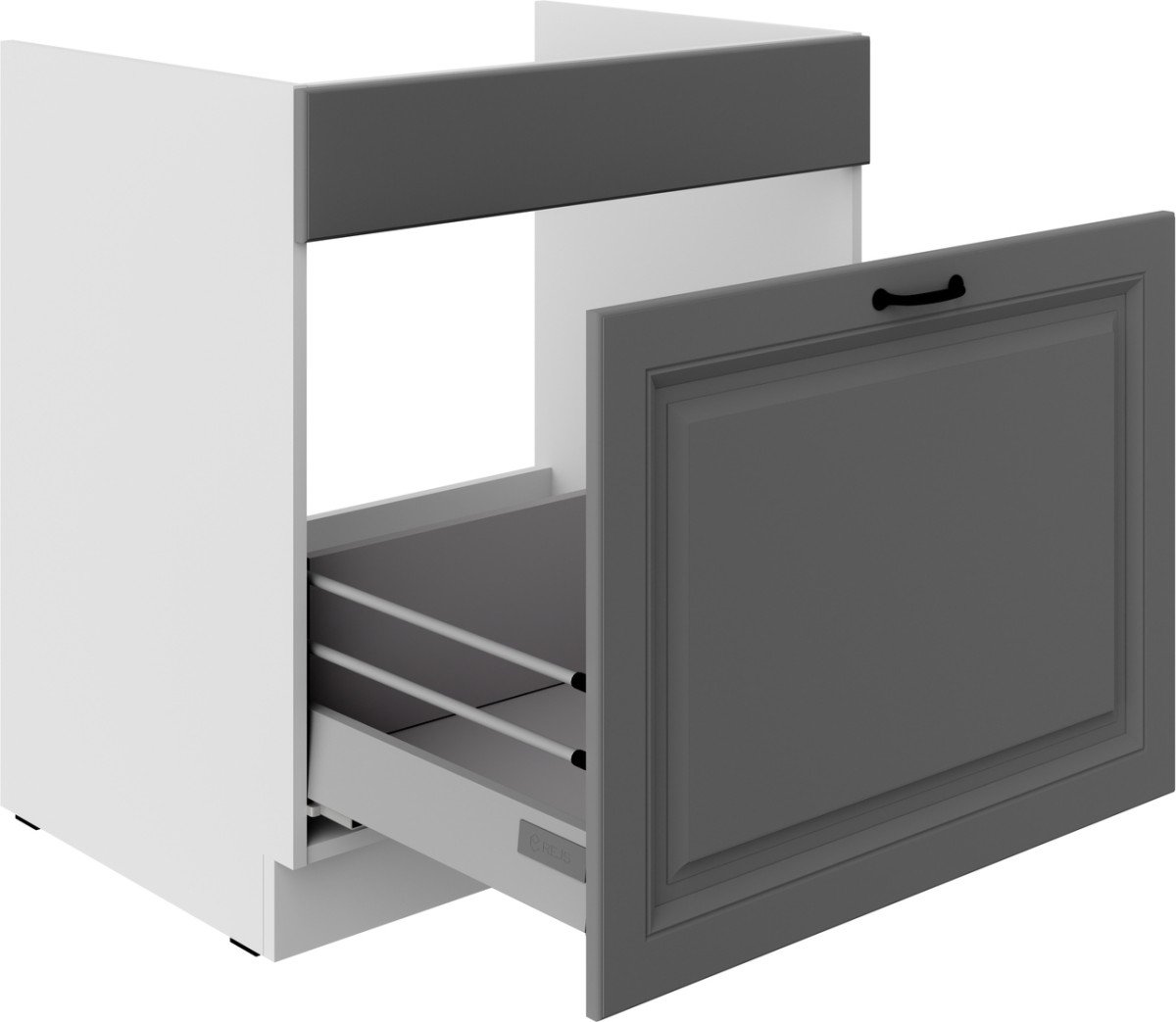 Base cabinet 80 cm, sink drawer, Luna, white/dust grey, 80 ZL 1S BB PREMIUM BOX - Image 2