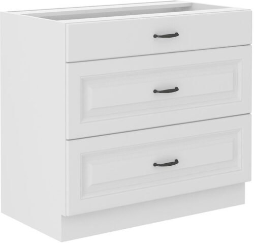 Base cabinet 80 cm with drawers Stillo white 80 D 3S BB