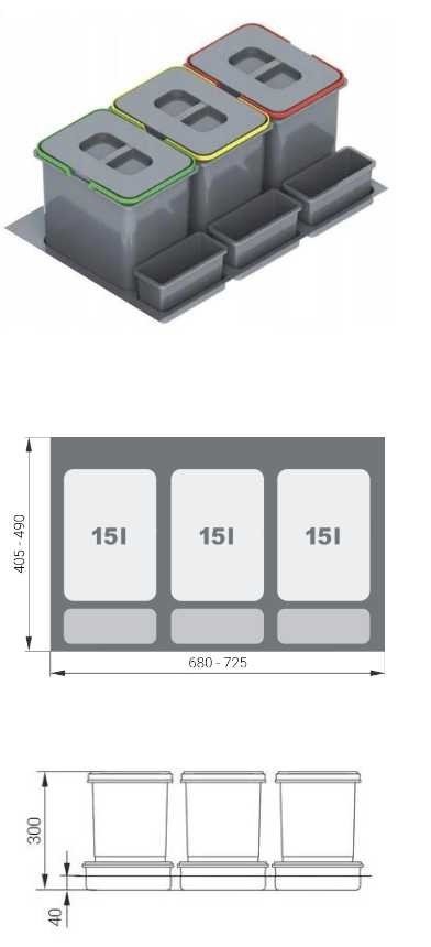 Base cabinet 80 cm, sink drawer, Luna, white/dust grey, 80 ZL 1S BB PREMIUM BOX - Image 3