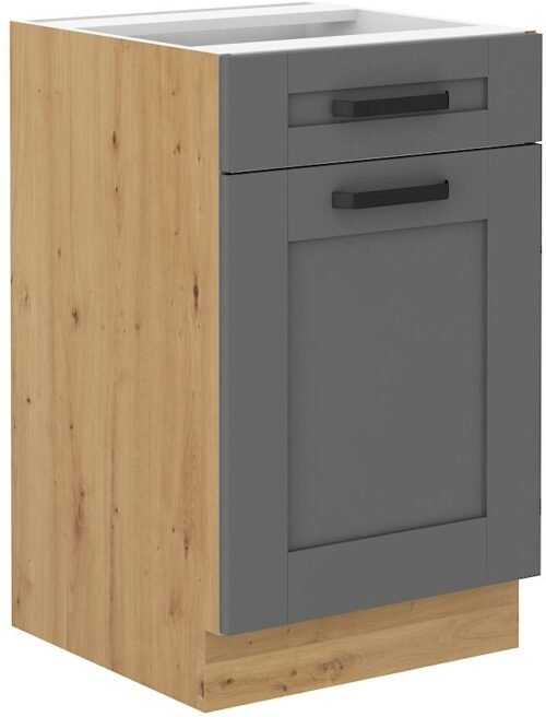 Base cabinet 50 cm with drawer Luna artisan/dust grey 50 D 1F 1S