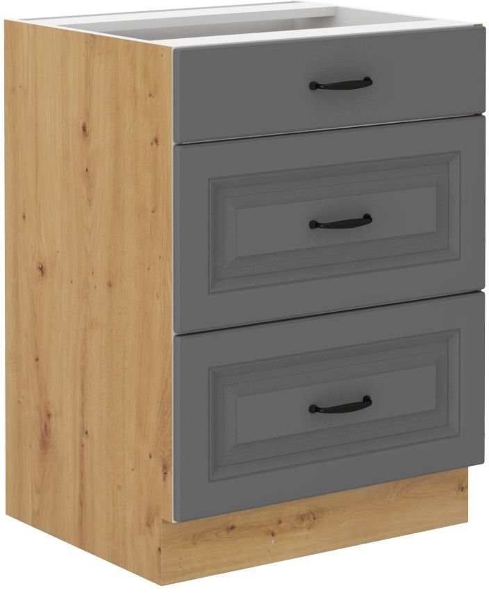 Base cabinet 60 cm with drawers Stillo artisan/dust grey 60 D 3S BB