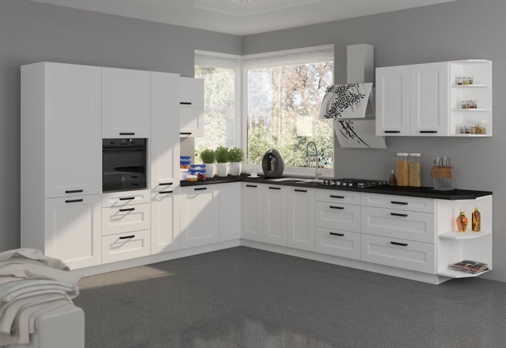 Low wall cabinet, deep, 80 cm, Luna white, 80 NAGU-36 1F - Image 7