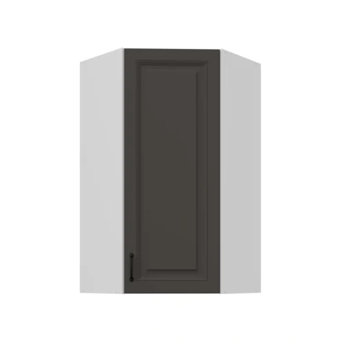 Upper corner cabinet 60 cm Stillo white/graphite 60×60 GN-108 45 degrees 1F