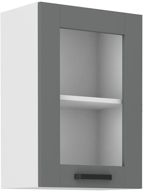 Wall cabinet 40 cm Luna display case white/dust grey 40 GS-72 1F
