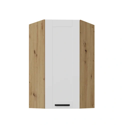 Upper corner cabinet 60 cm Luna white/artisan 60×60 GN-108 (45 degrees) 1F
