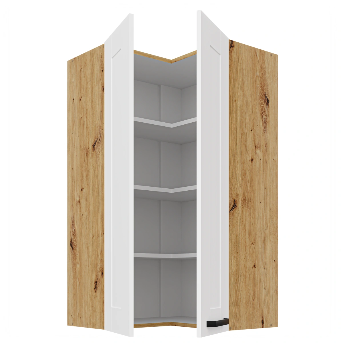 Upper corner cabinet 60 cm Luna white/artisan 60x60 GN-108 2F 90 degrees - Image 2