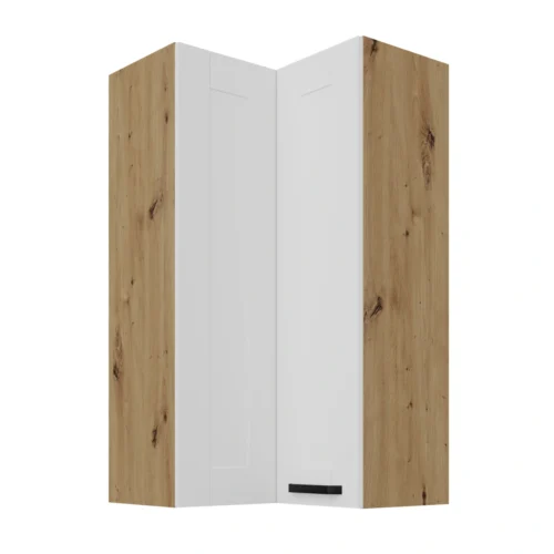 Upper corner cabinet 60 cm Luna white/artisan 60×60 GN-108 2F 90 degrees