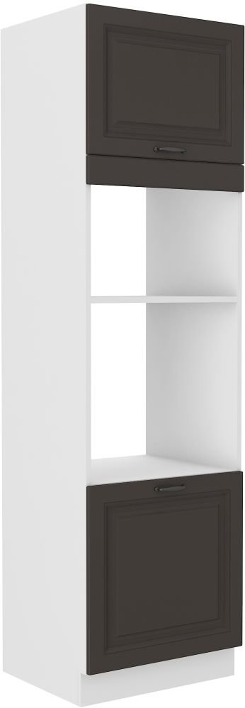 Stillo 60 cm column cabinet with oven and microwave, white/graphite, DPM-210 2F