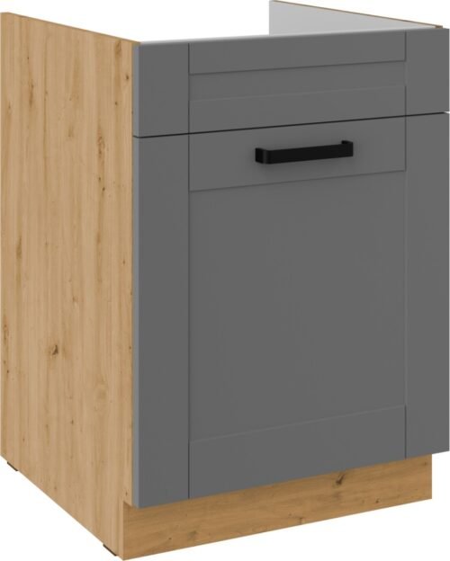 Base cabinet 60 cm, sink drawer, Luna, artisan/dustgrey, 60 ZL 1S BB PREMIUM BOX