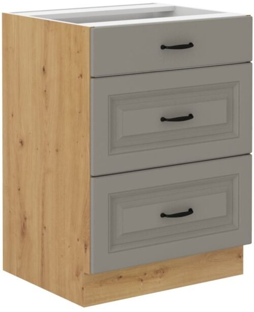 Base cabinet 60 cm with drawers Stillo artisan/clay grey 60 D 3S BB