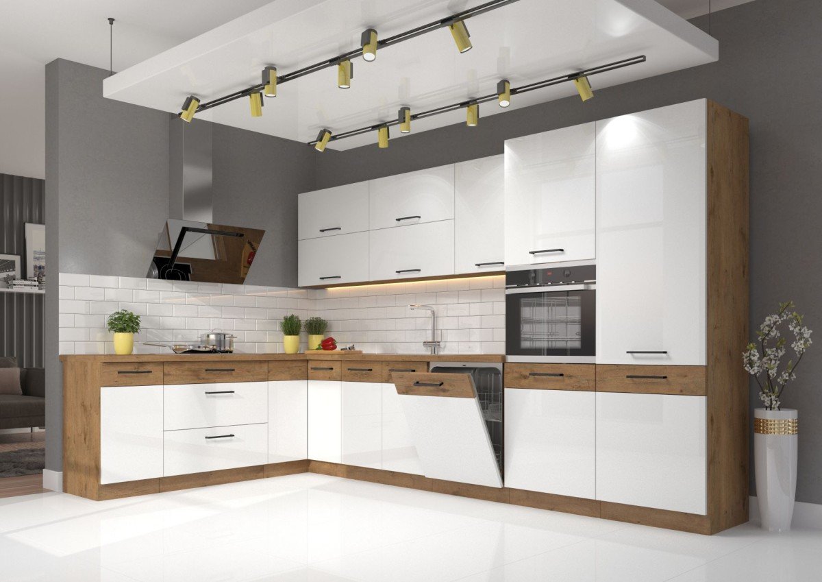 Vigo white glossy LO-210 2F column refrigerator cabinet - Image 4