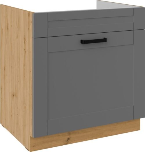 Base cabinet 80 cm, sink drawer, Luna, artisan/dustgrey, 80 ZL 1S BB PREMIUM BOX