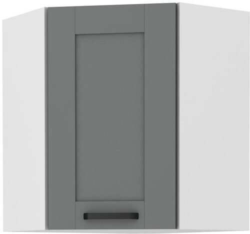 Upper corner cabinet 60 cm Luna white/dust grey 60×60 GN-72 45 degrees 1F