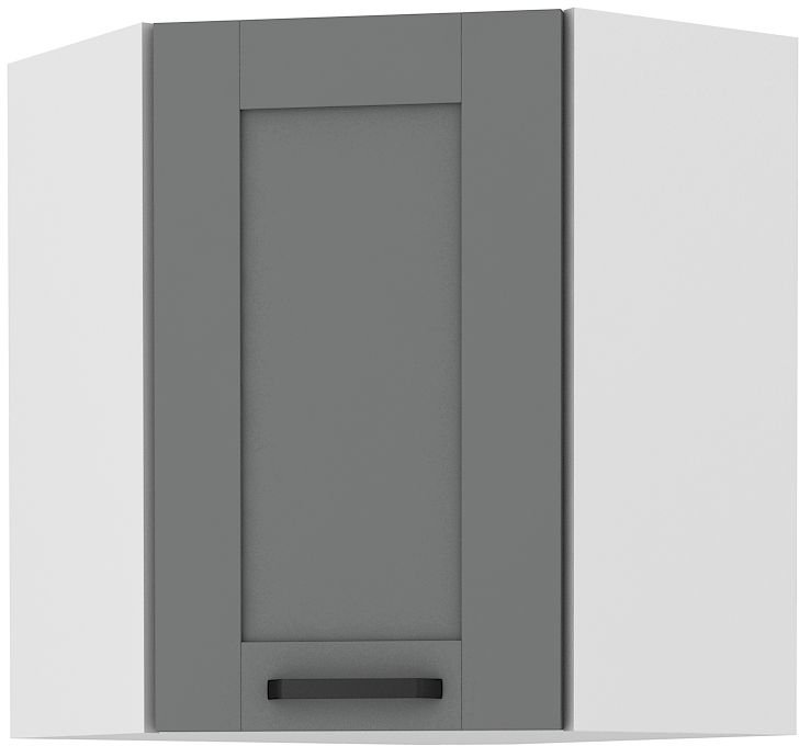 Upper corner cabinet 60 cm Luna white/dust grey 60x60 GN-72 45 degrees 1F